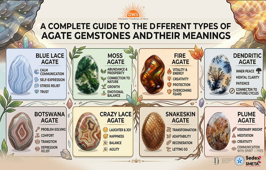 A Complete Guide to the Different Types of Agate Gemstones and Their Meanings A Complete Guide to the Different Types of Agate Gemstones and Their Meanings